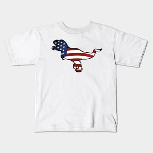 American Flag T-Rex Funny Dinosaurs Kids T-Shirt